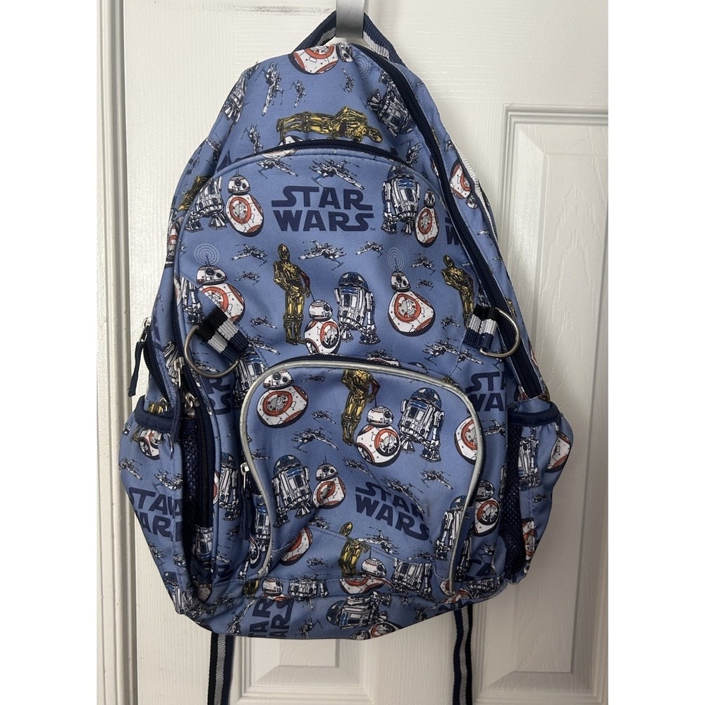 Pottery Barn Kids Large Star Wars Backpack C-3P0 R2D2 School Travel Disney